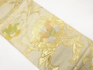 アンティーク　牡丹に唐草模様織出し袋帯（材料）